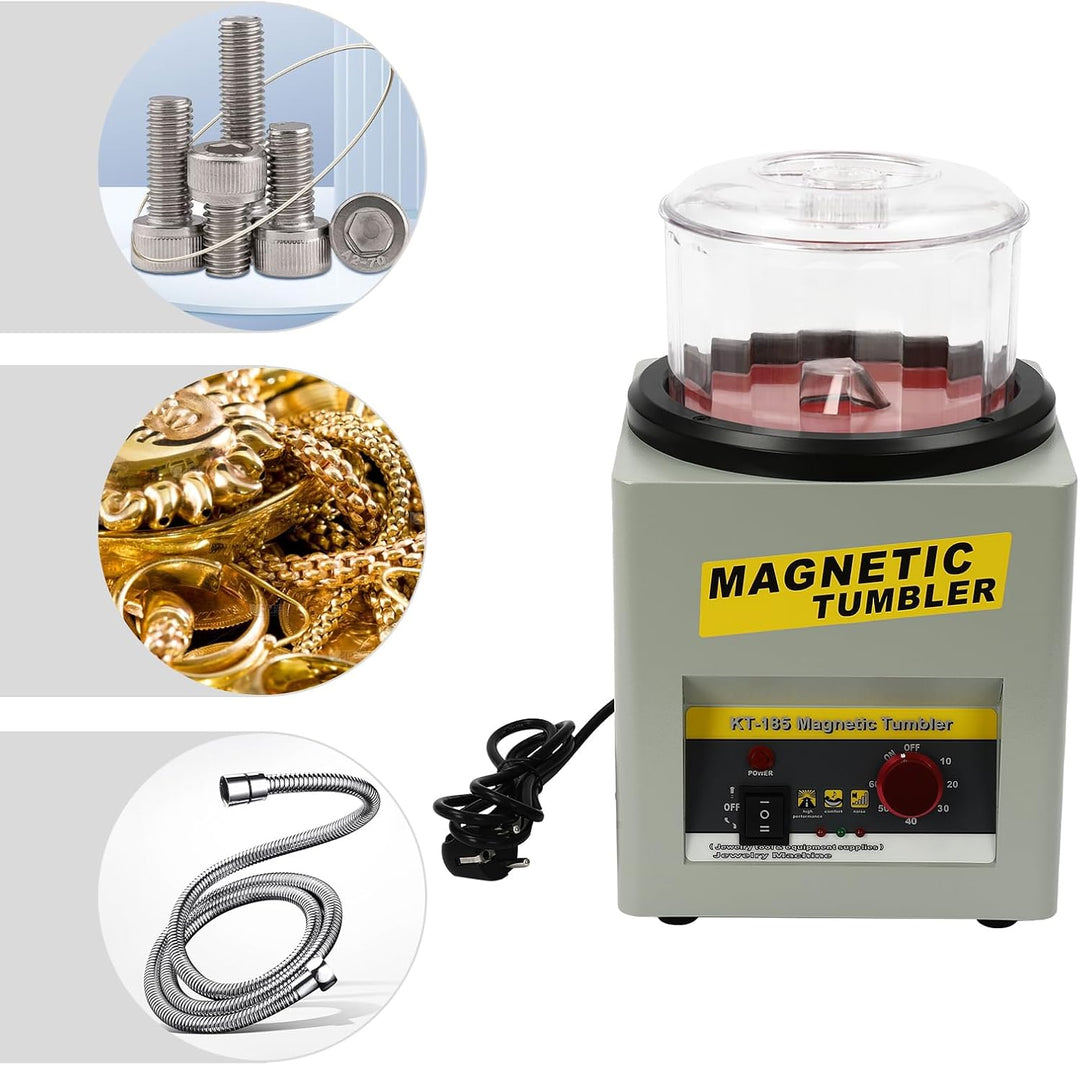 Magnetische Trommel Schmuck Poliermaschine Schmuckpoliermaschine mit Zeitfunktion, 220V 2000RPM Magn