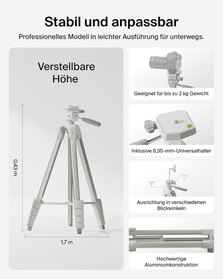 Belkin Stage Creator Kit, Vlogging-Kit, Stativ für Smartphone, magnetische Handyhalterung, Zwei kabe