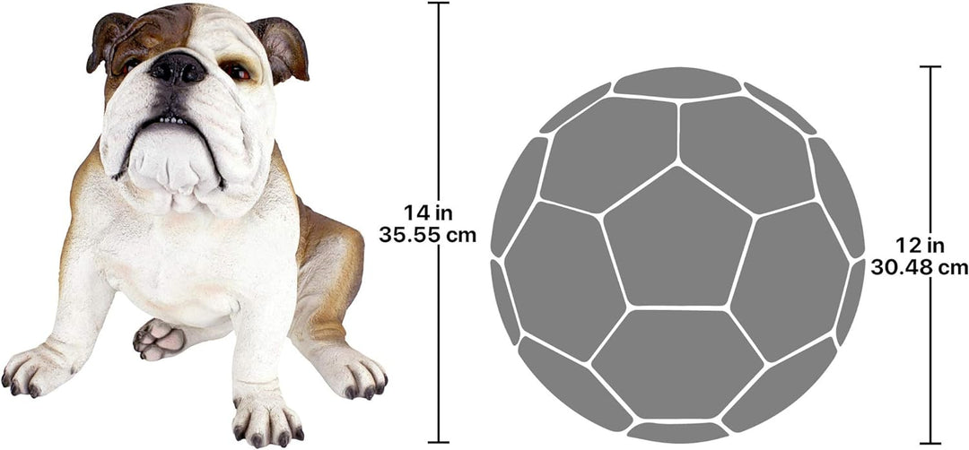 Design Toscano Buster die Bulldogge Britische Gartenstatue, Polyresin, vollfarbe, 40.5x35.5x35.5 cm,