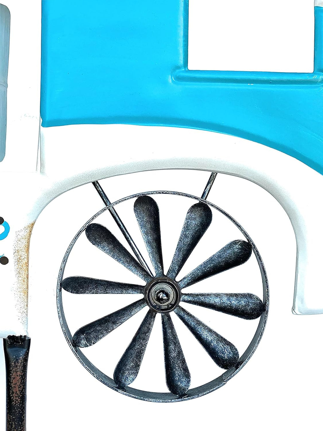 DanDiBo Gartenstecker Metall Wohnwagen XL 160 cm Blau Weiss Caravan 96103 Windspiel Willkommen Windr