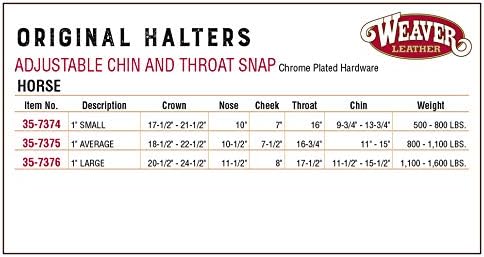 Weaver Leather Verstellbares Nylon-Halfter mit verchromten Beschlägen 1" Large Horse Schwarz, 1" Lar