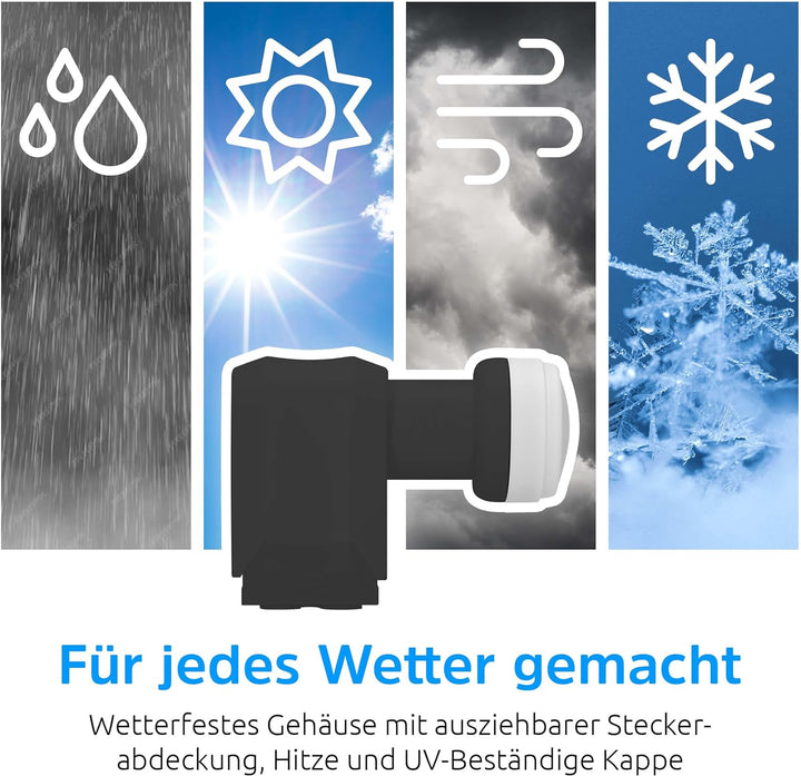 TechniSat Universal-Quattro-LNB mit 40mm Feedaufnahme (Multischalterbetrieb für viele Teilnehmer, ke