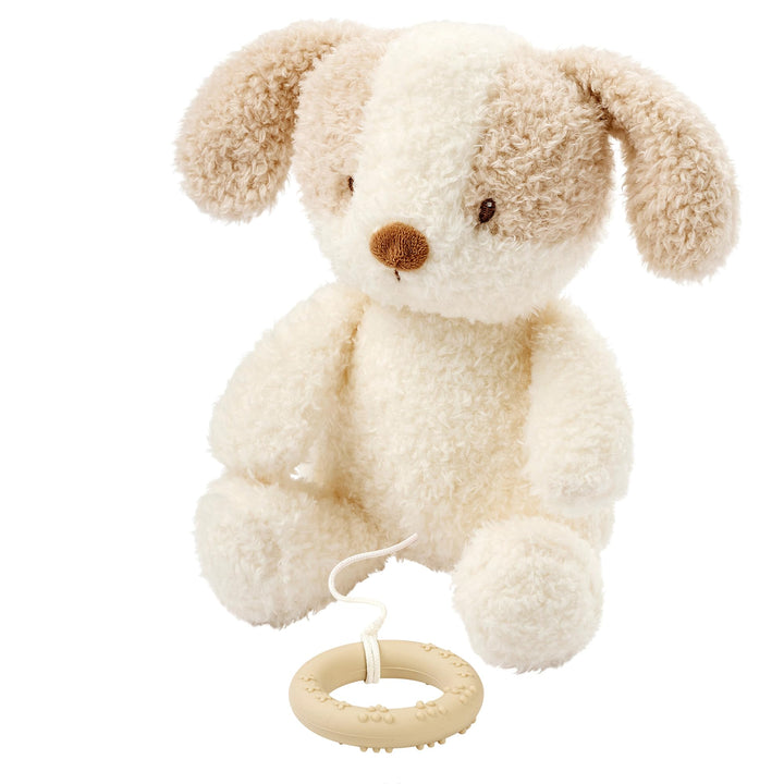 Nattou Spieluhr, Baby-Hund, Wiegelied «La-Le-Lu», Mit Ring, 100% Polyester, Teddy, Ecru