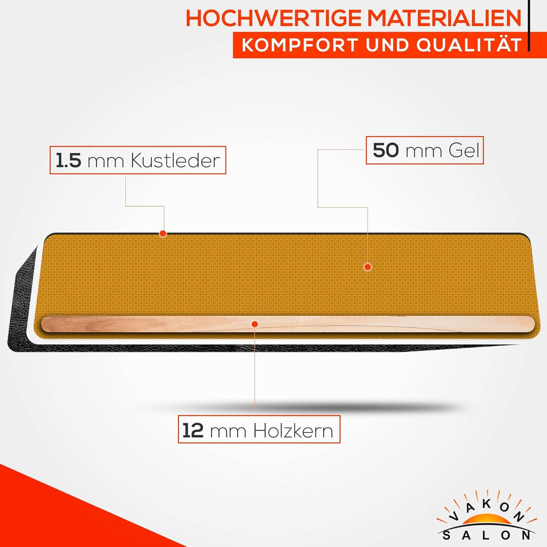 VAKON SALON - Rundhocker auf Rollen, höhenverstellbar von 50-65 cm Drehhocker, Rollhocker, Praxishoc