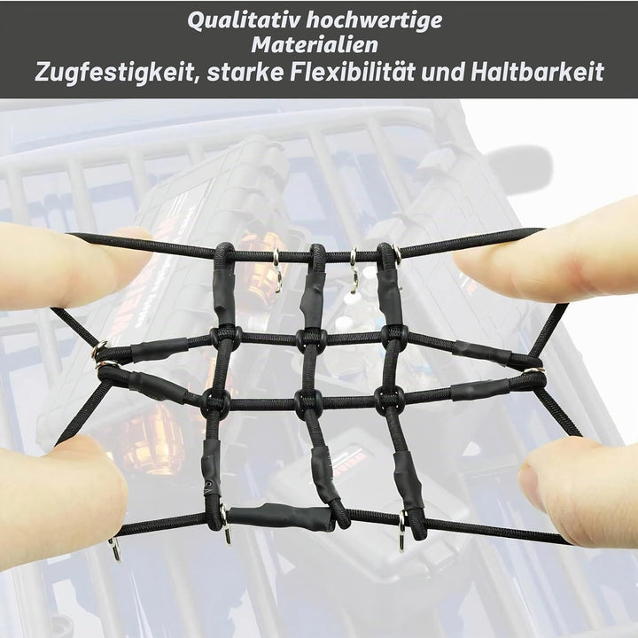 Ezweiji RC Crawler Car Dachdekoration 10-in-1 Tankaufbewahrungsbox, Gepäcknetz, Schaufel, Für Traxxa