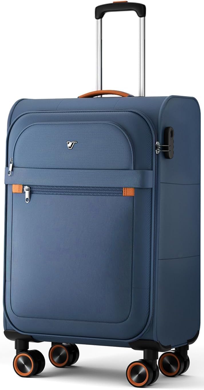 Weichschalen Handgepäck Koffer - Stoff Koffer Trolley 55x38x23cm Blau S, Blau S
