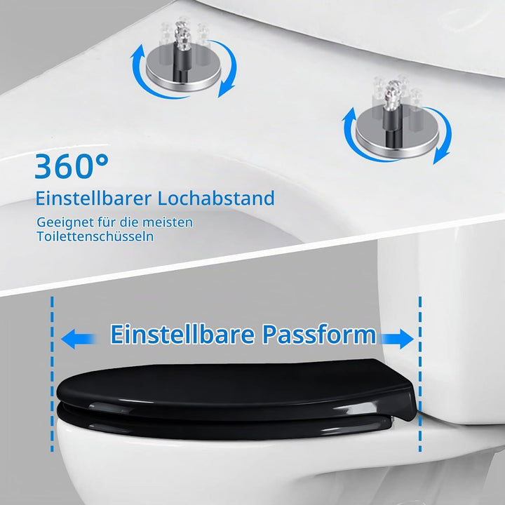 WC Sitz Mit Absenkautomatik,Toilettendeckel Ovale-Form Hochwertige Und Stabile Antibakterieller Toil
