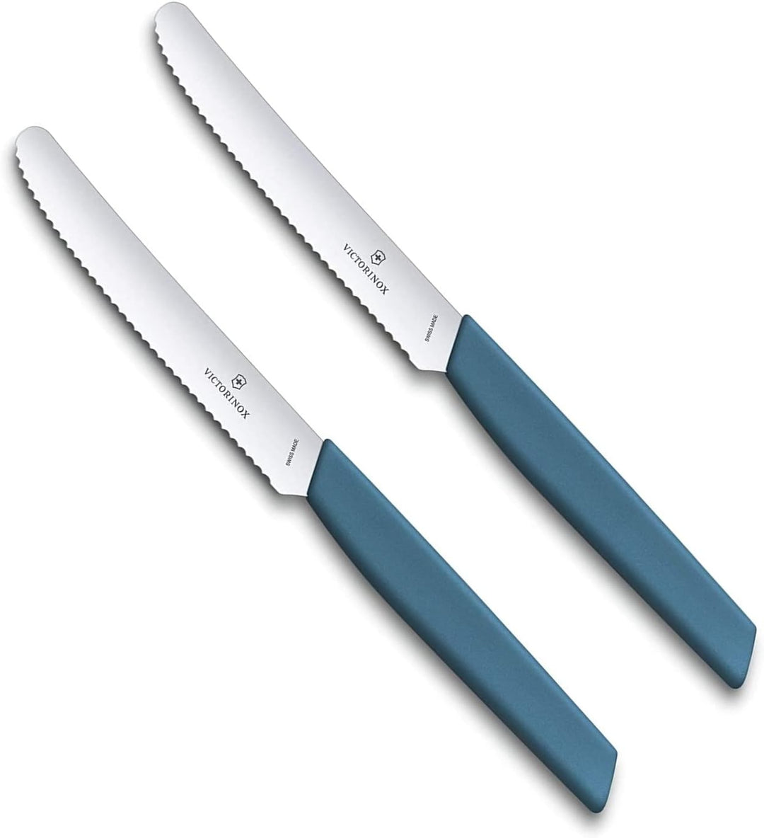 Victorinox 2 Stück Tafelmesser - Tomatenmesser Swiss Modern mit Wellenschliff rostfrei - Swiss Made