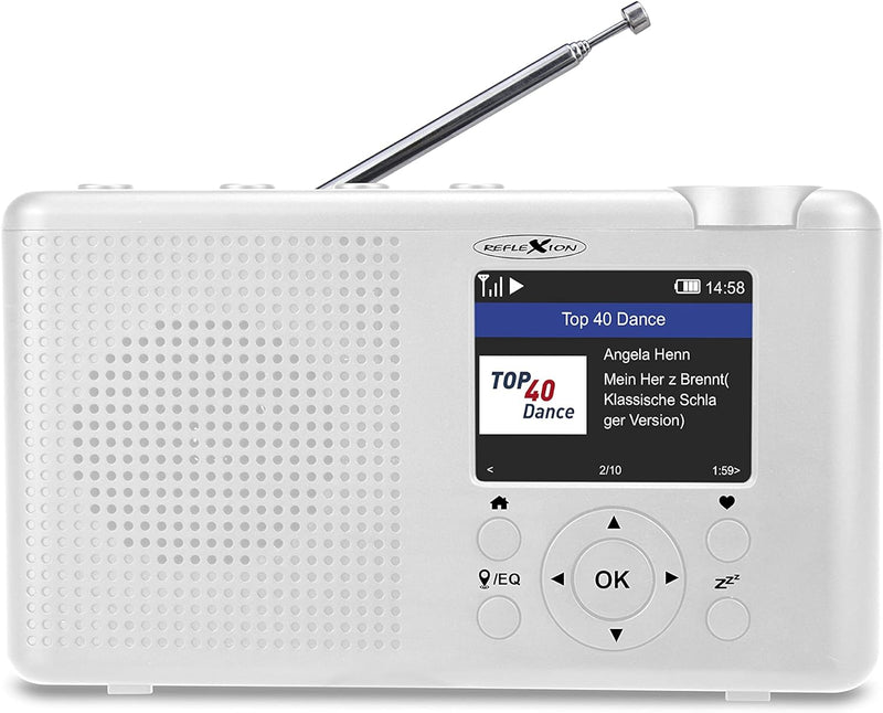 Reflexion TRA-23INT Tragbares DAB- und Internetradio mit Radio und Akku(UKW, DAB, DAB+, RDS, Farbdis