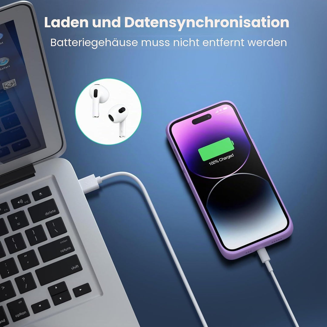 Feob Akkuhülle für iPhone 14 Pro,【2023 Neueste】7200mAh Smart Battery Case Zusatzakku Ladehülle Tragb