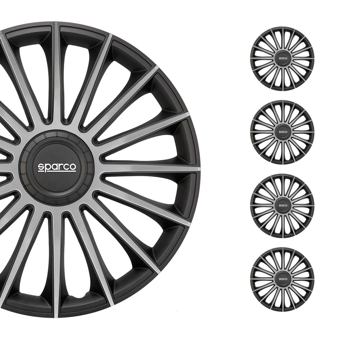 Sparco Satz Radzierblenden Treviso 16-Zoll Schwarz/Silber TREVISO 16 zoll SCHWARZ/SILBER, TREVISO 16