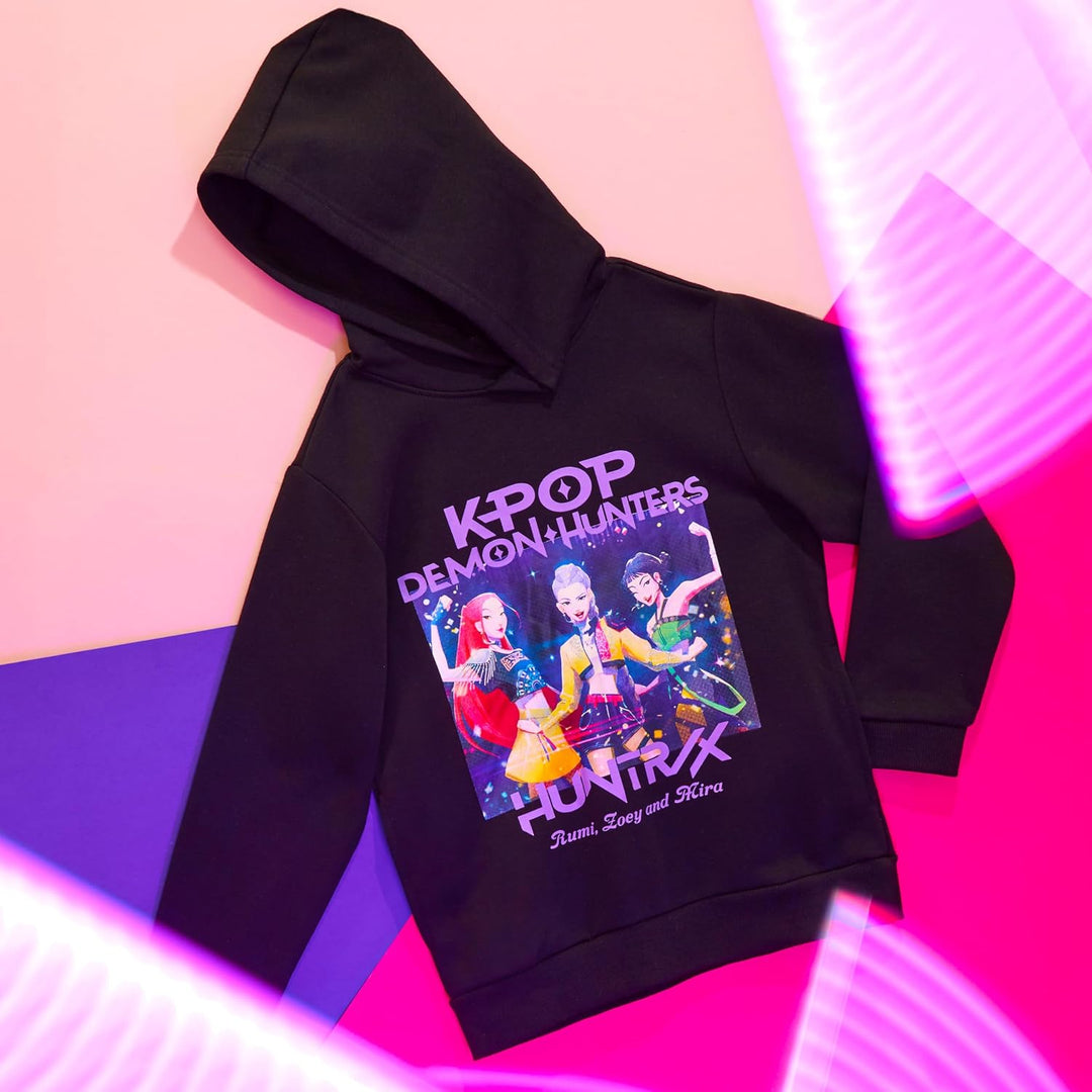 KPop Demon Hunters Offiziell Hoodie Mädchen Teenager, Taschen Fleece Pullover, Anime Huntrix Saja Bo