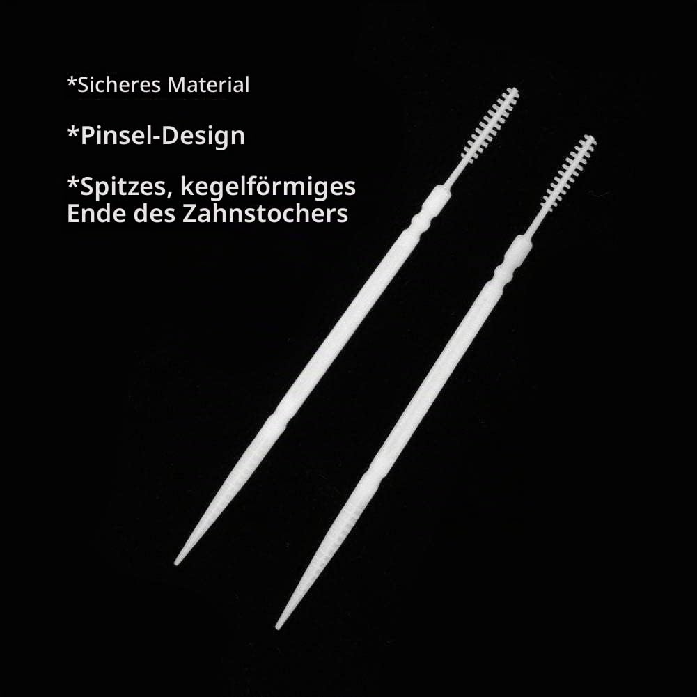 1100 Stück Kunststoff-Zahnstocher, runde Doppelkopf-Zahnstocher, runde Zahnreinigungsseide, Zahnseid