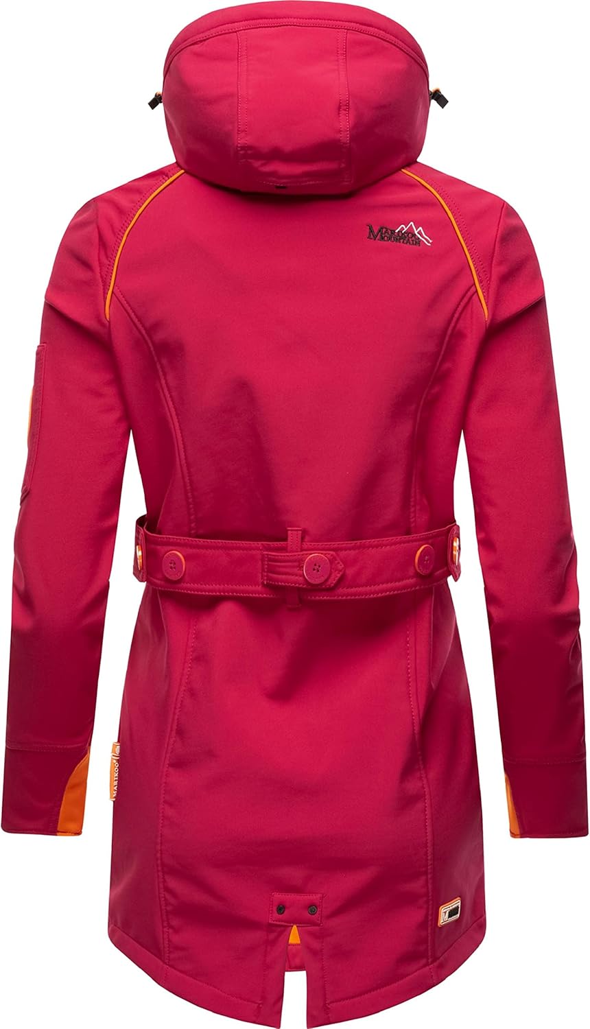 MARIKOO Damen Outdoor Parka Kurzmantel Outdoor Mantel wasserdicht mit Kapuze Soulinaa XS Fuchsia, XS