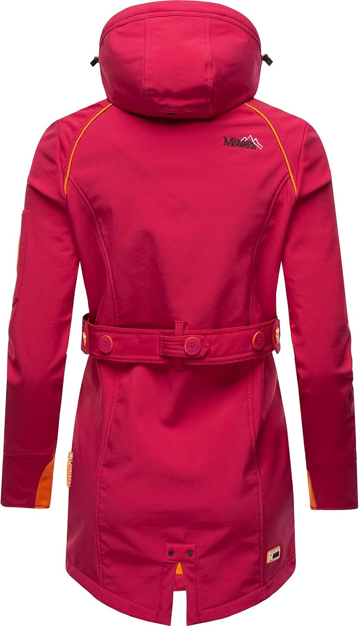 MARIKOO Damen Outdoor Parka Kurzmantel Outdoor Mantel wasserdicht mit Kapuze Soulinaa XS Fuchsia, XS