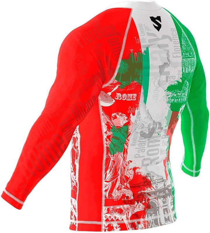 SMMASH Funktionsshirt Herren Rashguard Langarm Sportshirt MMA Thaibox Muay Thai Kickboxen Atmungsakt