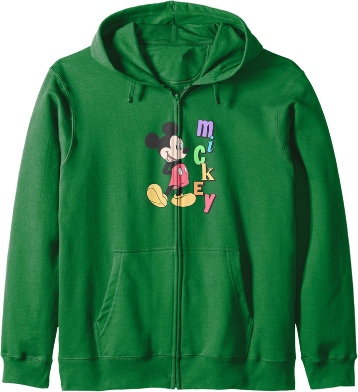 Disney Mickey Standing Next To Rainbow Name Kapuzenjacke