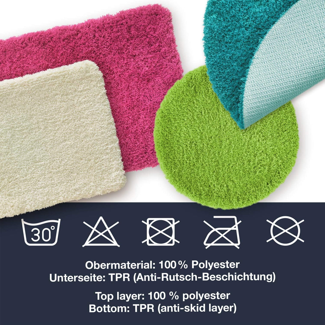 WohnDirect Premium Badematte RUND Einzeln zum Set kombinierbar • Badvorleger Duschmatte • rutschfest