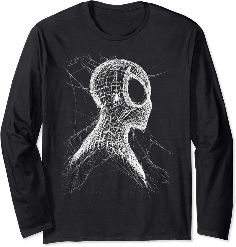 Marvel The Amazing Spider-Man Web Silhouette Comic Cover Langarmshirt