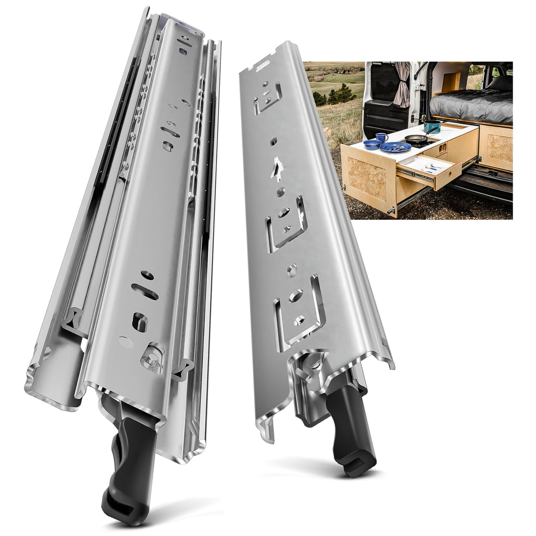 AOLSHENG schubladenschiene vollauszug 750 mm,Schwere schubladenführungen mit Schloss 50 kg Ladekapaz