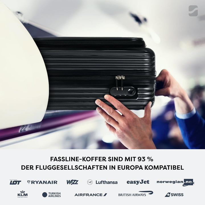 Reisekoffer Gross 76x51x29 cm 96l, aufgegebenes Gepäck, Hartschale aus ABS, Vier 360°-Spinner-Rollen