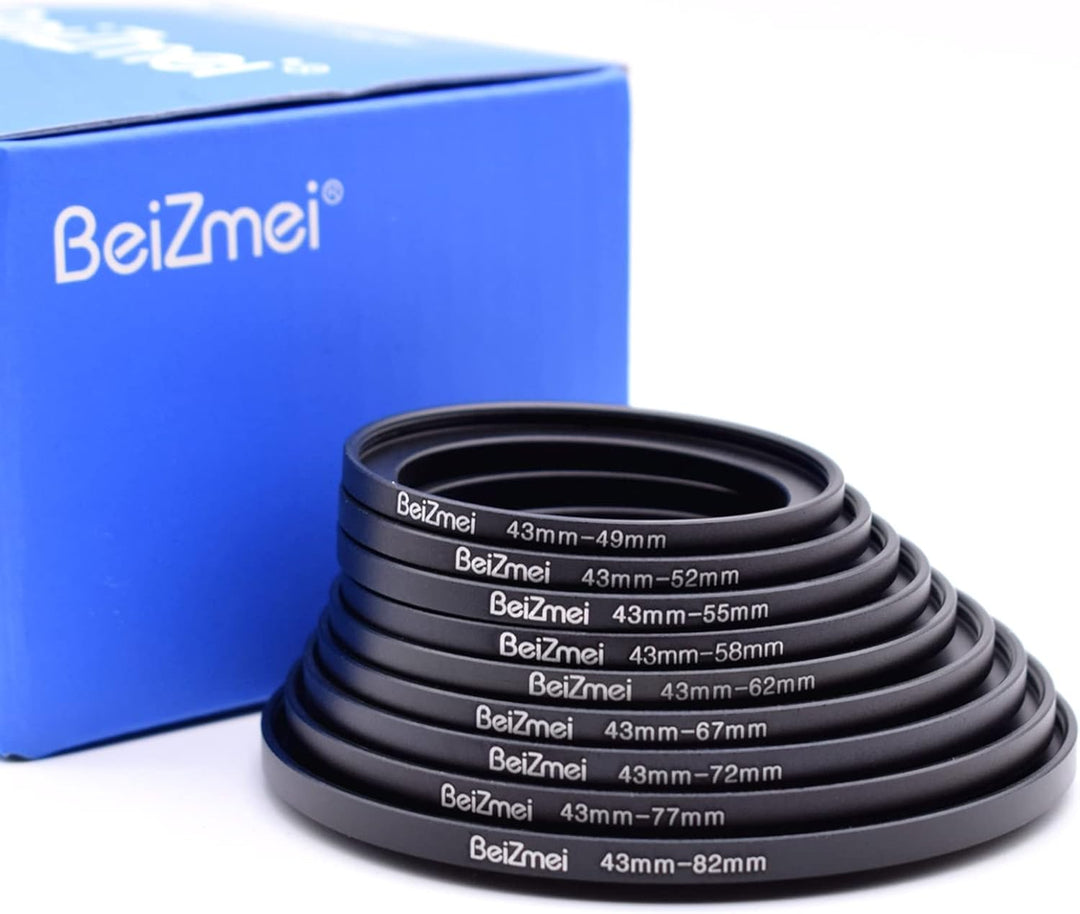 9Stück Kamera Objektiv Filter Ring Kompatibel für 43mm Kamera Objektiv,43-49/43-52/43-55/43-58/43-62