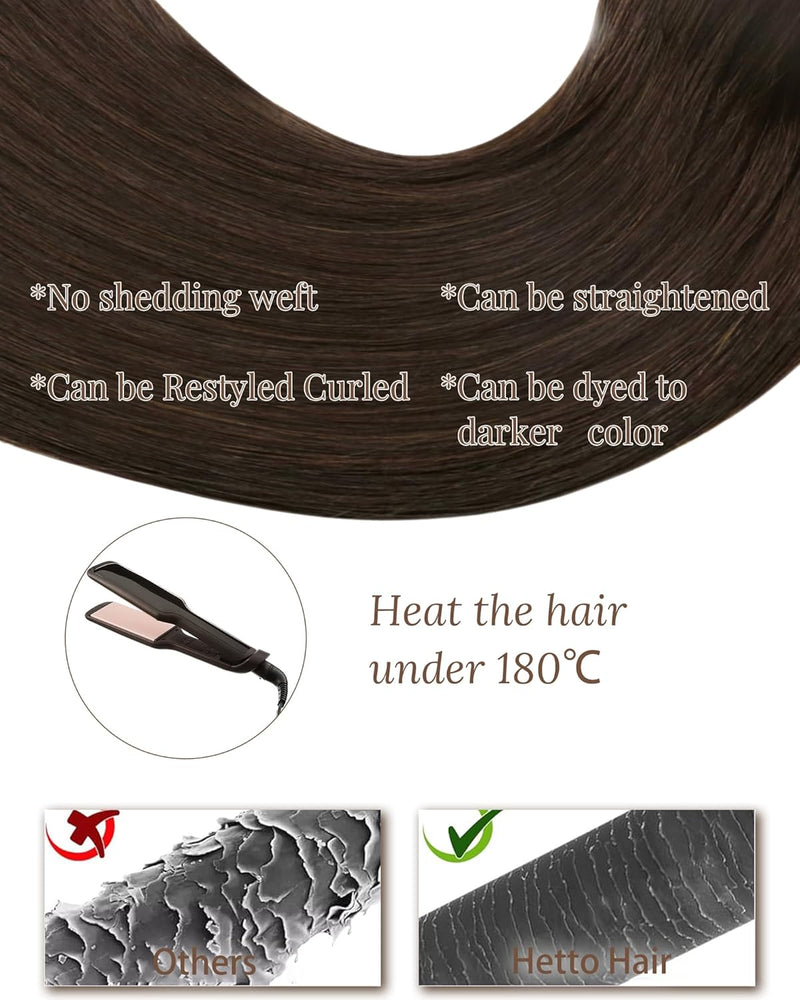 Hetto Echthaar Tressen Extensions Braun Tressen Echthaar Extensions Remy Echthaar Extensions Tressen
