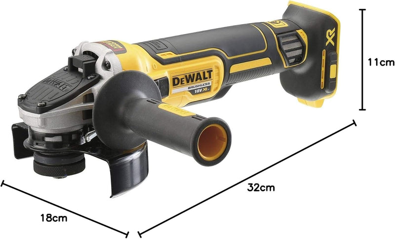 Dewalt 18 Volt 125 mm Akku-Winkelschleifer DCG405NT (bürstenloser Motor, 9.000 U/min, M14, inkl. Sch