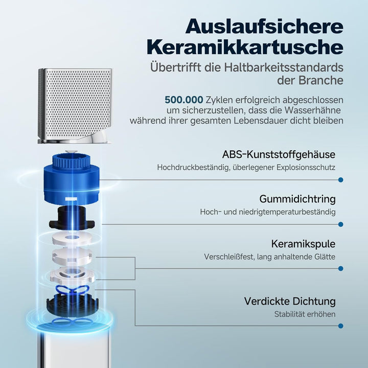 Alphabath Wasserhahn Bad Messinggehäuse Waschtischarmatur mit Keramikkartusche, Mischbatterie Waschb