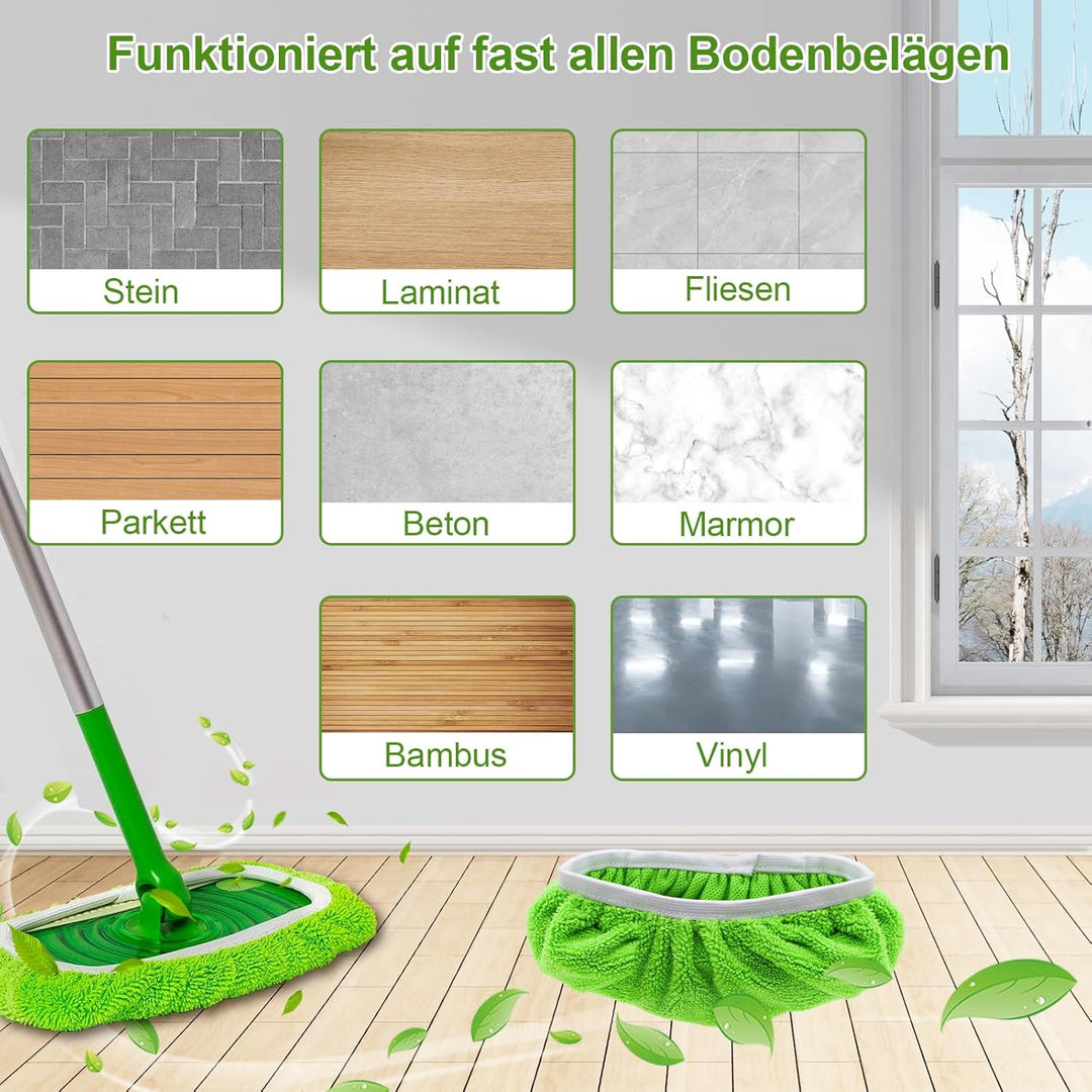 10 Stück für Swiffer Bodentücher Tücher Mikrofaser Set, Waschbare Mikrofaser Bodentücher,Feucht- und