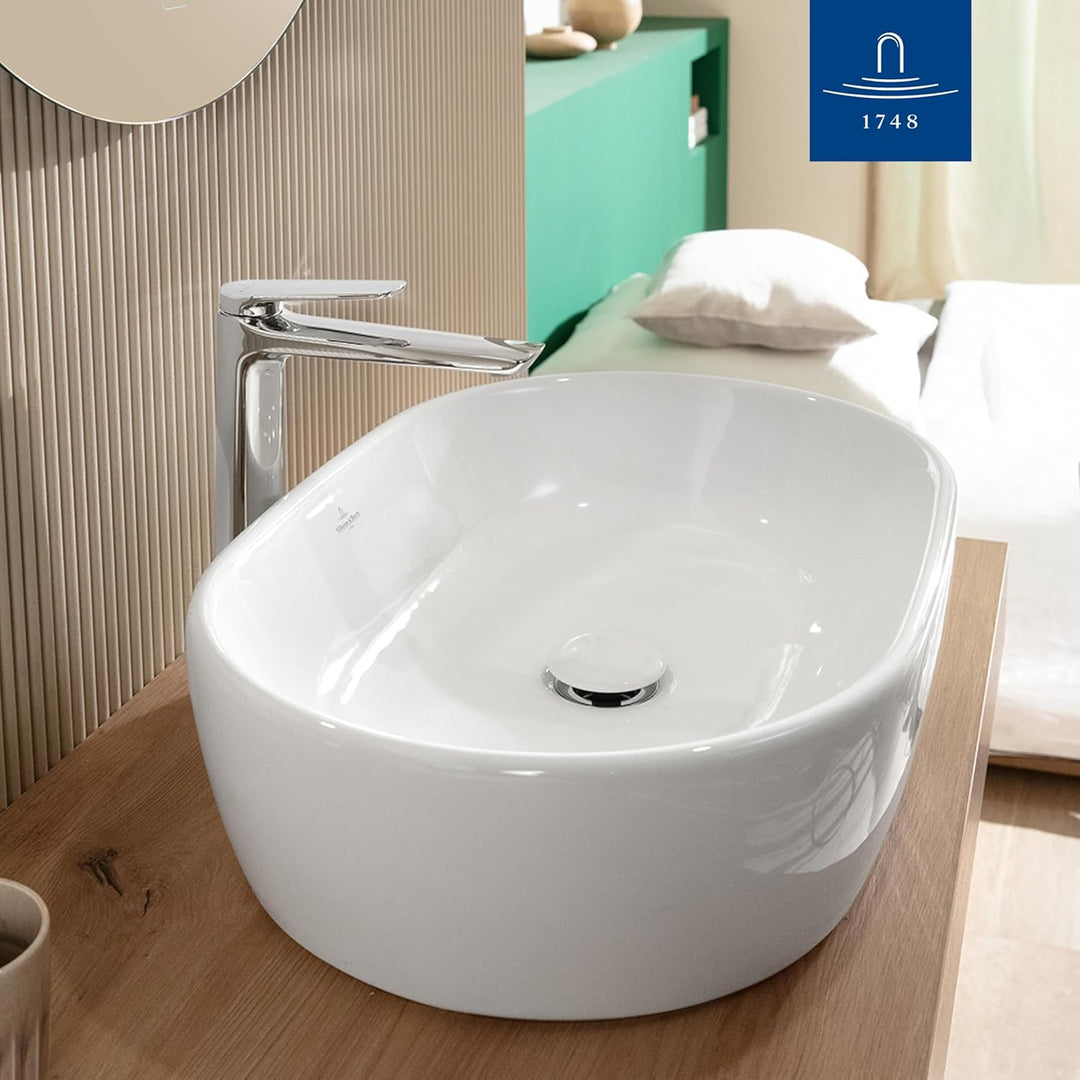 Villeroy & Boch Oasis Waschtischarmatur erhöht - Wasserhahn Bad ohne Ablaufgarnitur - Waschbeckenarm