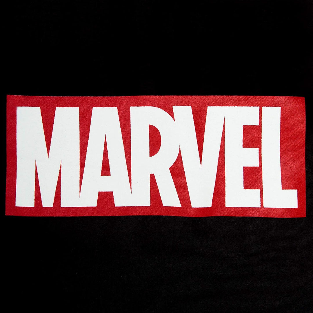 Elbenwald Marvel Hoodie Logo Frontprint mit Kapuze für Herren schwarz - XL