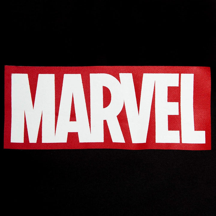 Elbenwald Marvel Hoodie Logo Frontprint mit Kapuze für Herren schwarz - XL