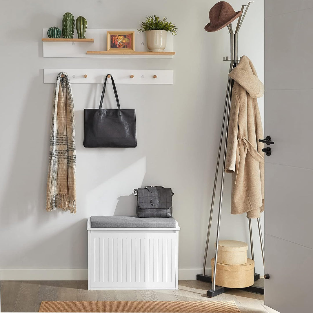 SoBuy Schuhschrank Schuhbank mit Sitzfläche, Schuhregal mit Stauraum, Klappe, Sitzkissen, bis 150 kg