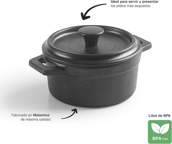 Lacor - 63393 - Mini Topf, Topf mit Deckel, aus Melamin, spülmaschinenfest, BPA frei, Ø14 cm, 640 ml