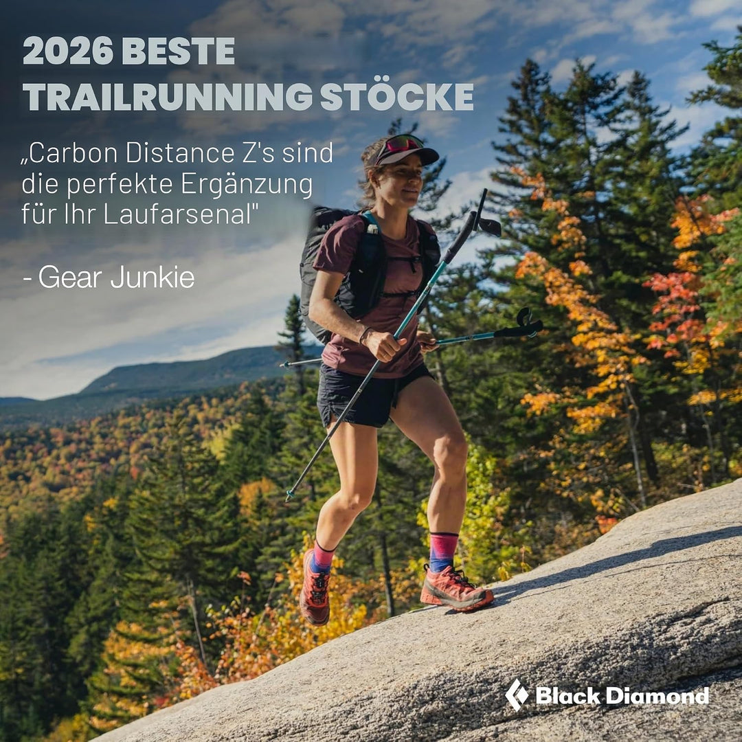 BLACK DIAMOND Distance Carbon Z Trekking- und Laufstöcke, 1 Paar, faltbar, ultraleicht, feste Länge,