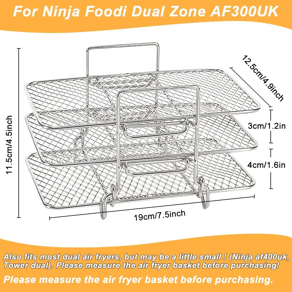 BYKITCHEN Airfryer zubehör für Ninja Heissluftfritteuse Foodi Dual Zone [AF300EU][AF400EU], Air Frye