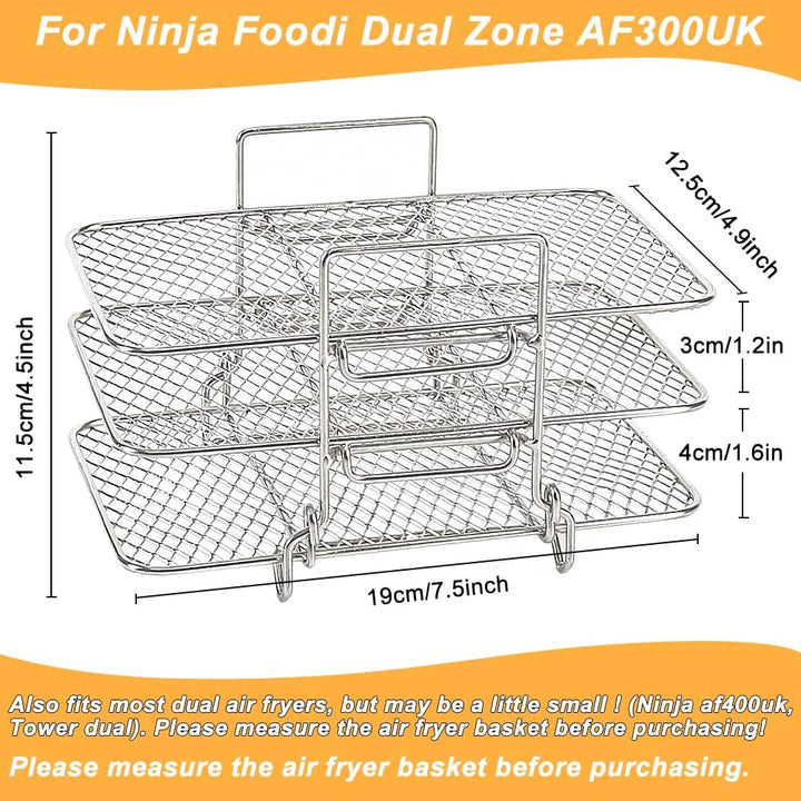 BYKITCHEN Airfryer zubehör für Ninja Heissluftfritteuse Foodi Dual Zone [AF300EU][AF400EU], Air Frye