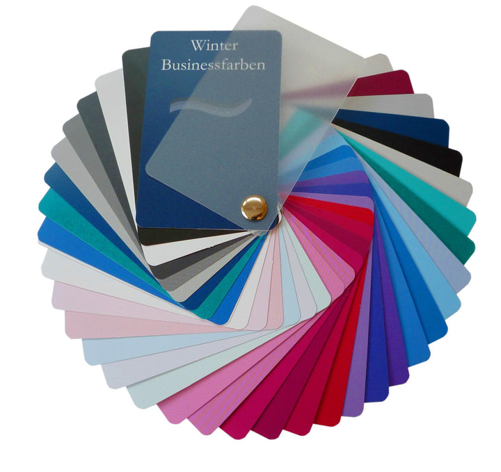 Farbpass Business Winter (cool Winter) als Fächer mit 34 typgechten Farben zur Farbanalyse, Farbbera