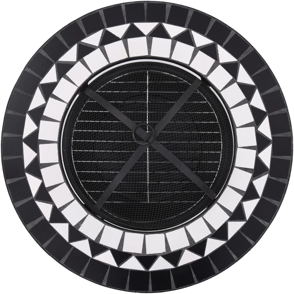 vidaXL Feuerschale Mosaik Feuerstelle Grill Gartenfeuer Feuerkorb Terrassenofen Grillfeuer Garten Te