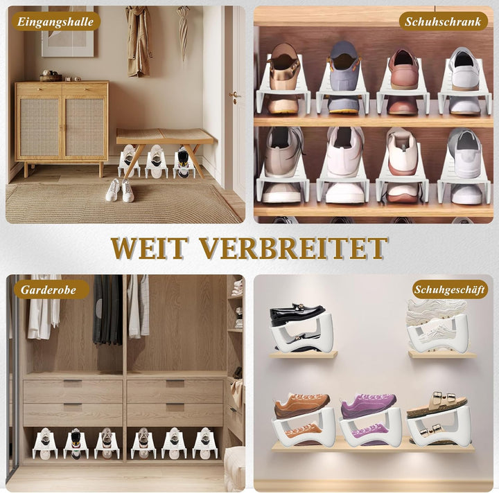 YUENFONG Schuhschlitze Schuhhalter 10 Stück Verstellbarer Schuhregale, Rutschfest Schuhstapler Organ