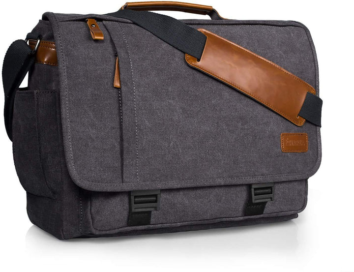 Estarer Umhängetasche 15,6 Zoll Laptoptasche aus Canvas für Schule/Reisen/Business 15-15.6 Zoll (Sch