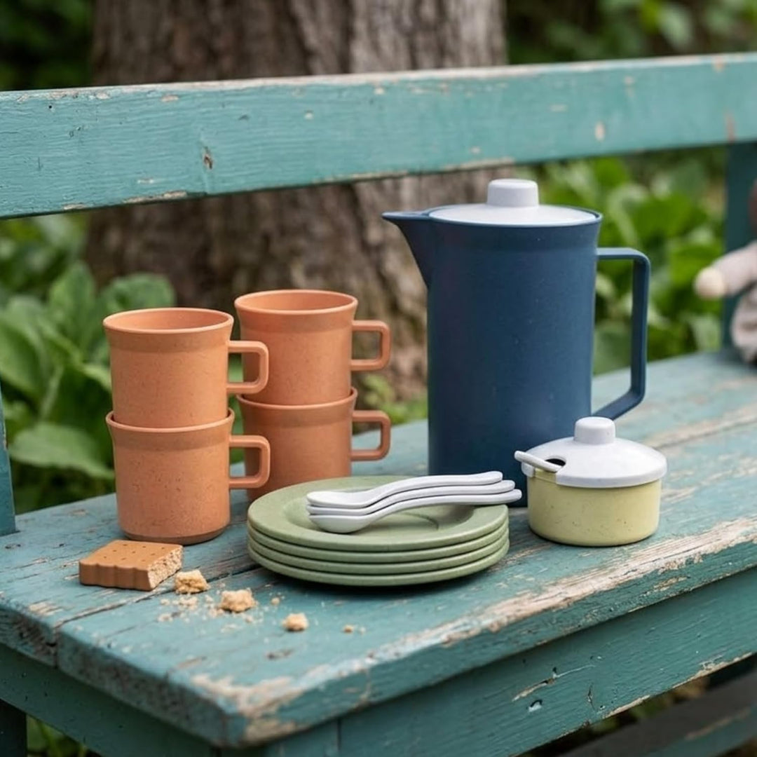 Dantoy Bio Kaffeeservice Geschenk Box Kinder Lernspielzeug Outdoor Fun | 17 teilig | aus Bio Kunstst