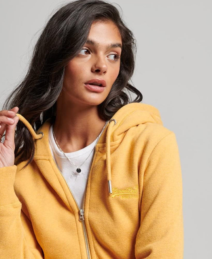 Superdry Damen Sudadera Con Cremallera Kapuzenpullover 38 Gelb