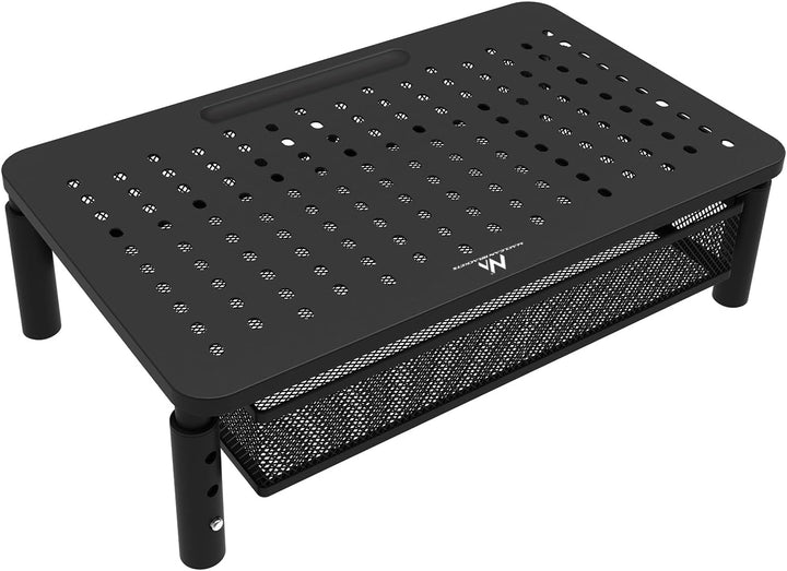 Maclean MC-947 Ergonomischer Monitor-/Laptop-Ständer mit Schublade, 13-32 Zoll Bildschirmgrösse, Höh