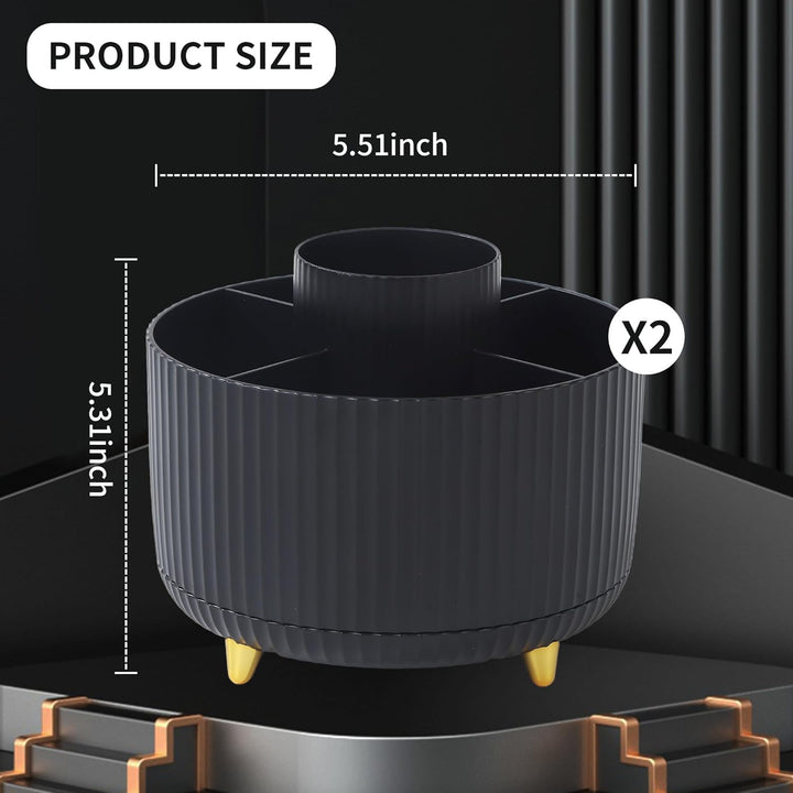 2 Stück Kosmetik Make Up Organizer, 360°Drehbarer Pinsel Organizer,Kosmetikregal Kosmetik Organizers