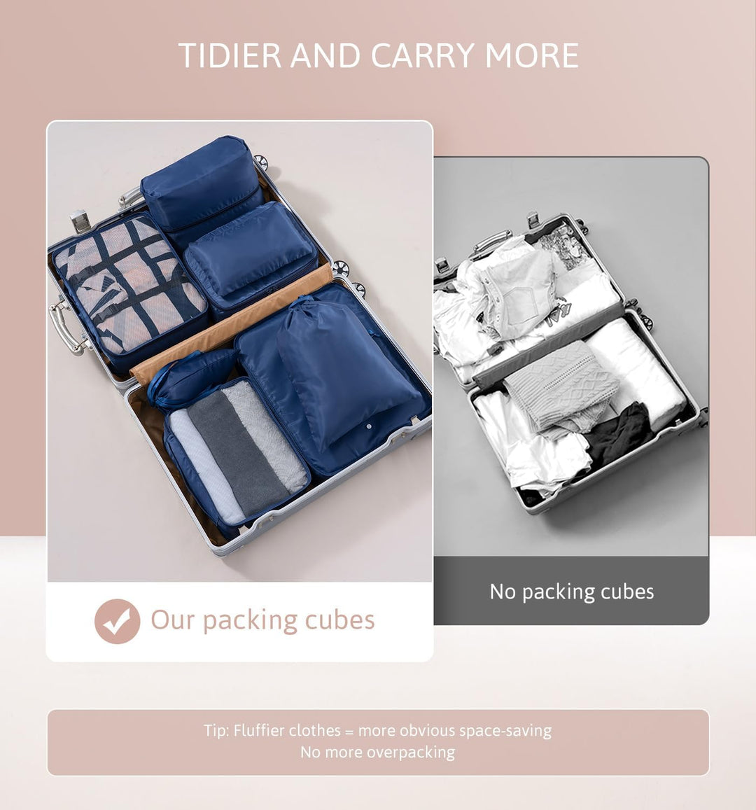 Meowoo 8-teilig Koffer Organizer Set, Packing Cubes, Packwürfel für Urlaub & Business, Reise Organiz