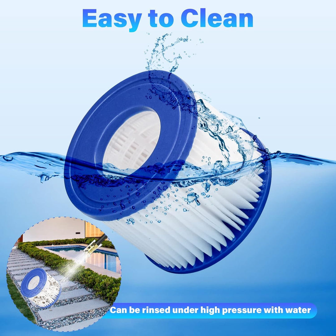 Sosayet Filter VI für Pool, 6 Stück Filterkartuschen VI für Bestway Miami, Monaco Lay-Z-Spa, Vegas,