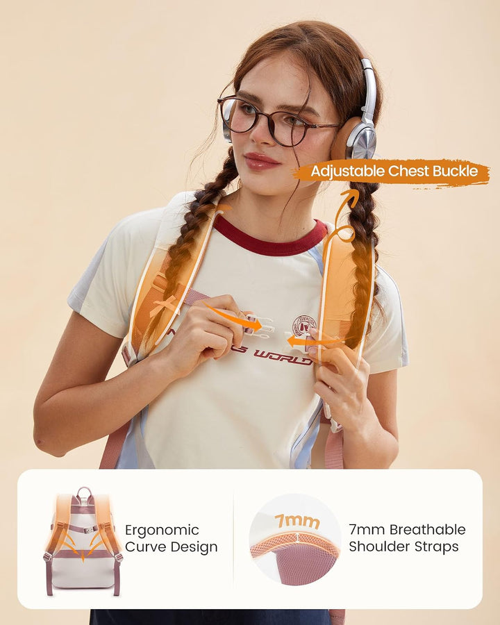 LOVEVOOK Schulrucksack Teenager Mädchen 10-18 Jahre mit Grossem Flaschenfach | Rucksack Damen Multi-
