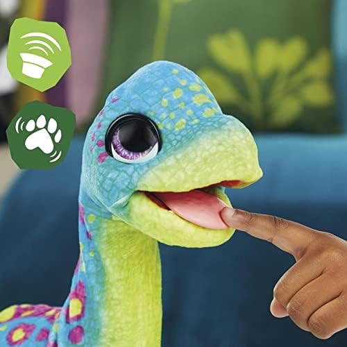 Hasbro furReal Sam, der Brontosaurus interaktives Animatronik-Plüschspielzeug, 40+ Geräusche und Rea